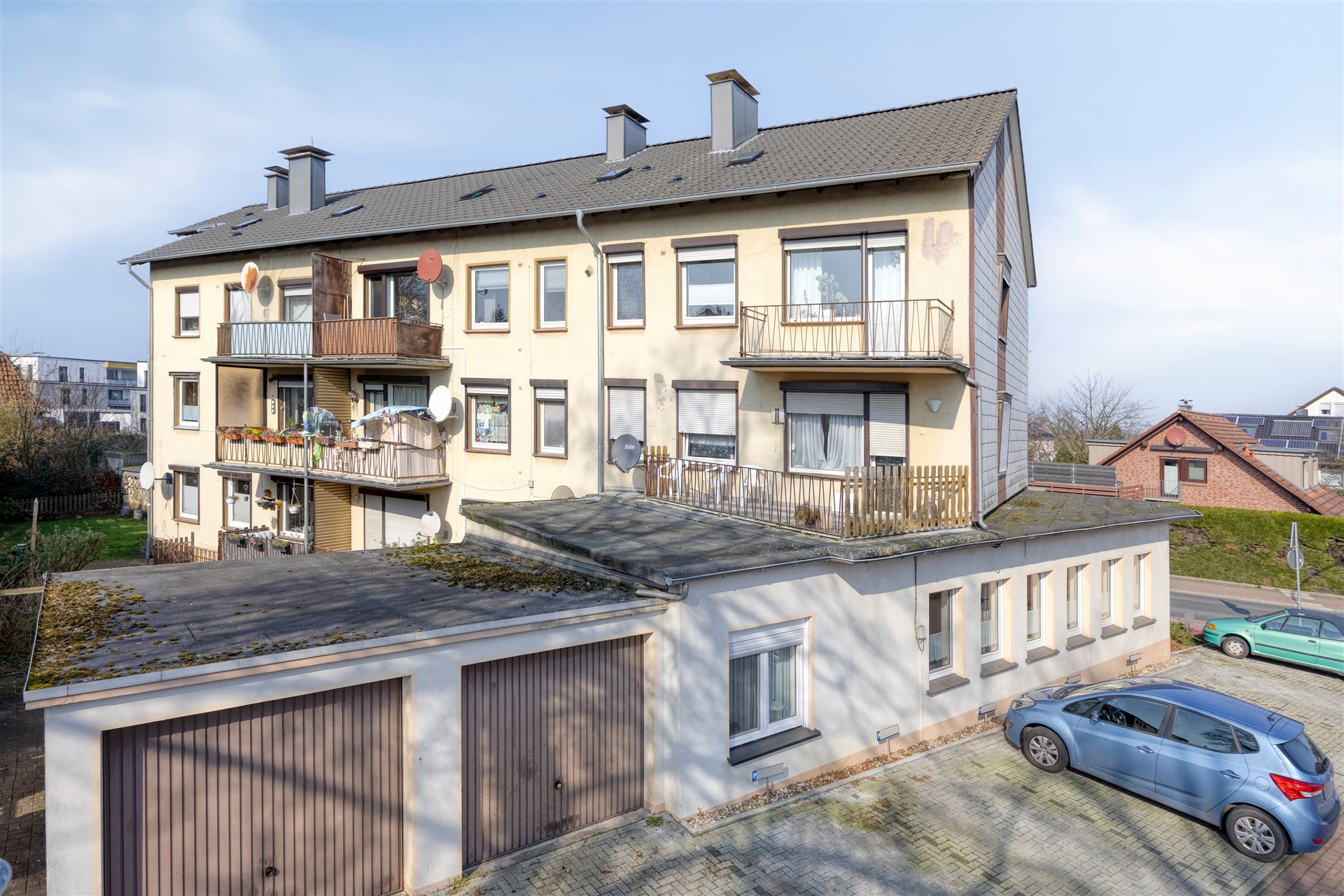 Wohnungspaket Selm – Außenansicht Rückseite mit Balkonen