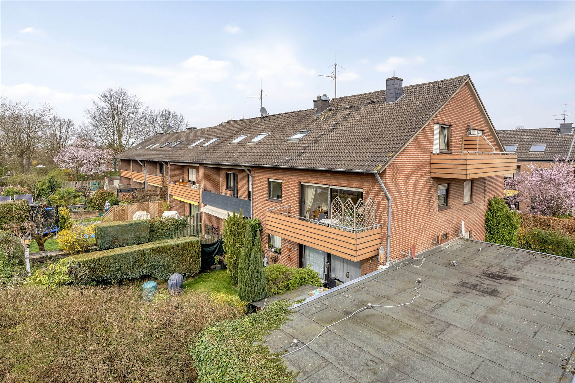 Mehrfamilienhaus Münster-Wolbeck – Rückansicht mit Balkonen
