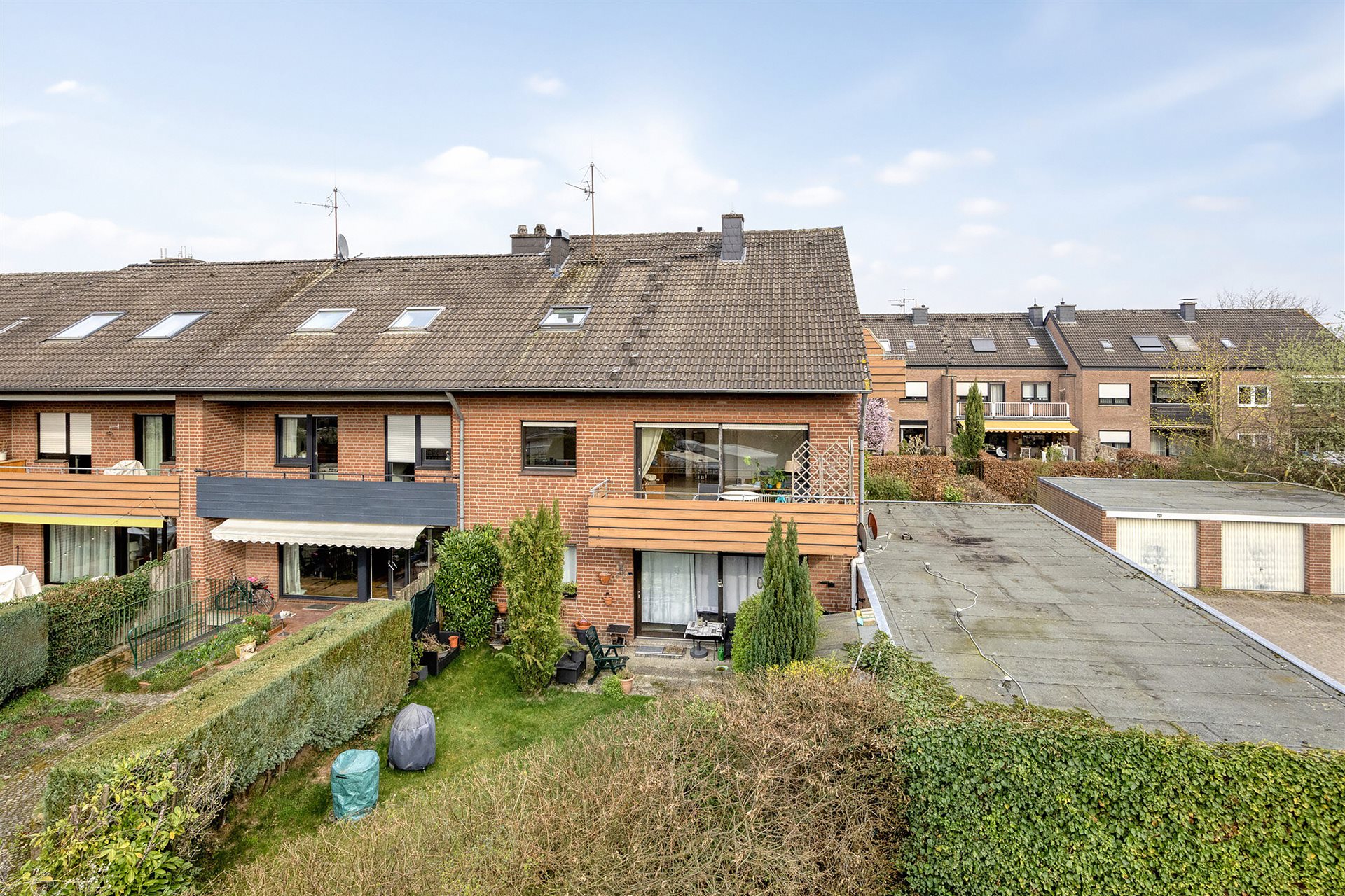 Mehrfamilienhaus Münster-Wolbeck – Rückansicht von erhöhtem Standpunkt