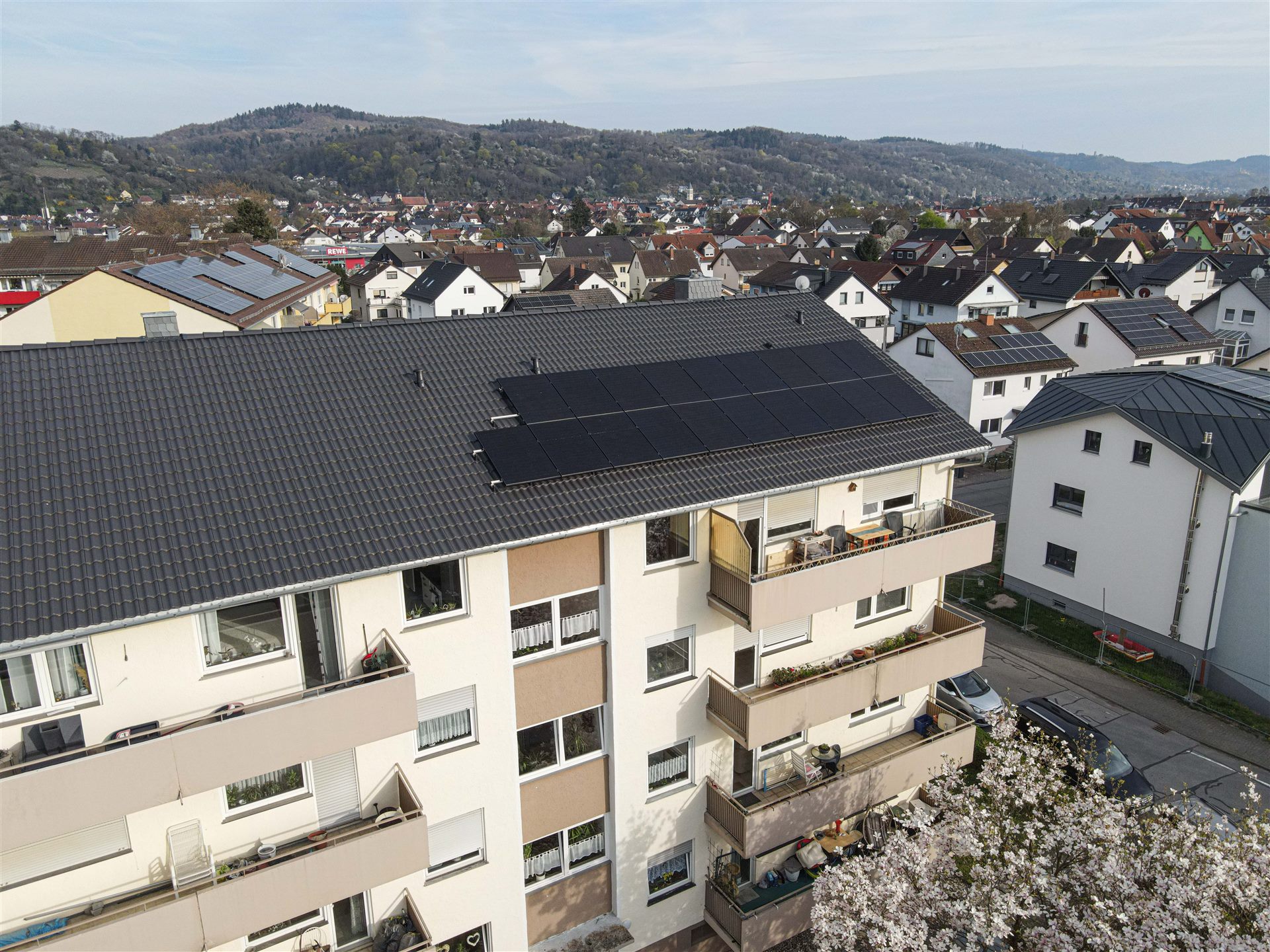 Drohnenaufnahme mit Panoramablick über Hemsbach