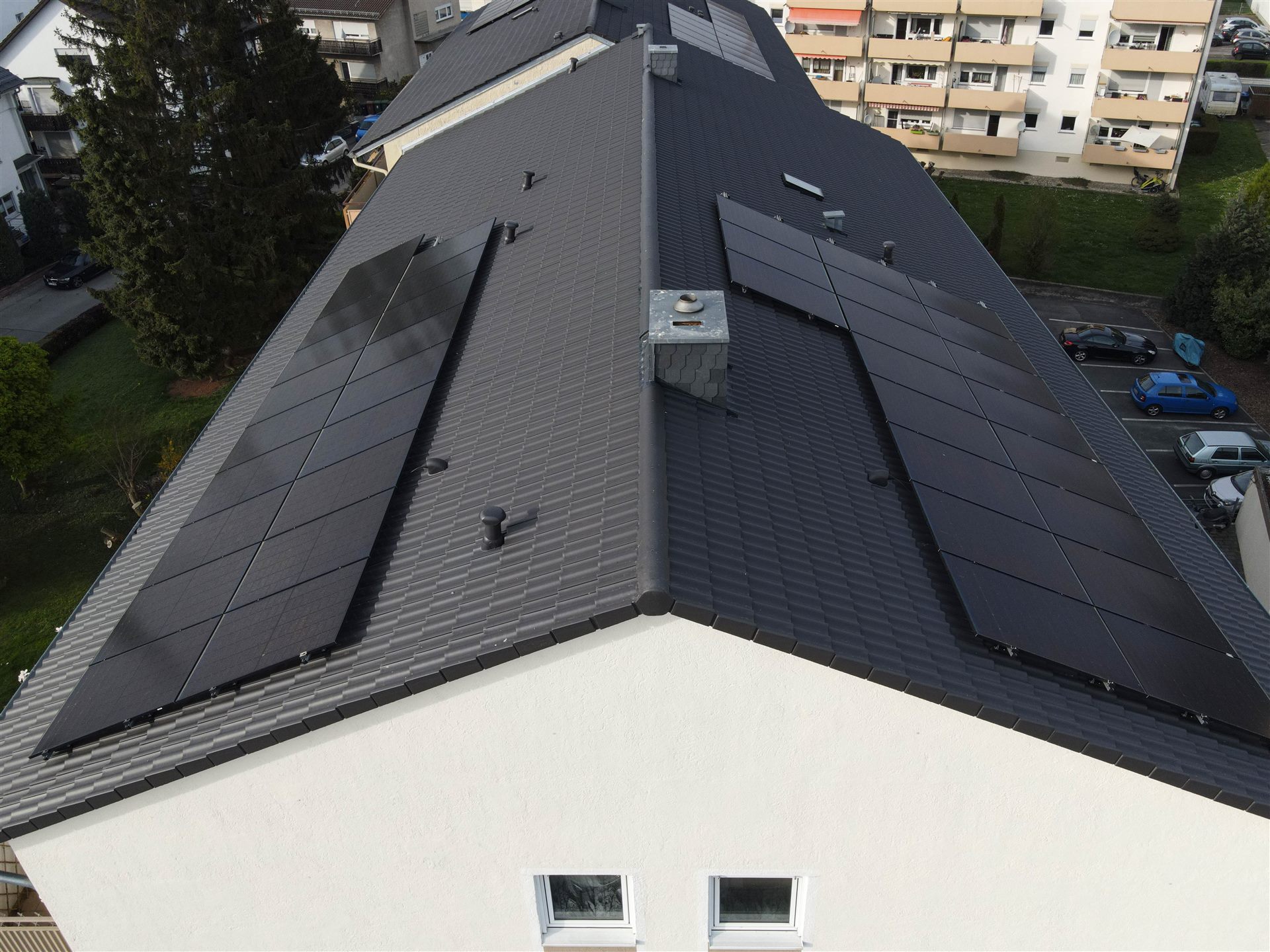 Photovoltaikanlage – Dachaufsicht beide Flächen