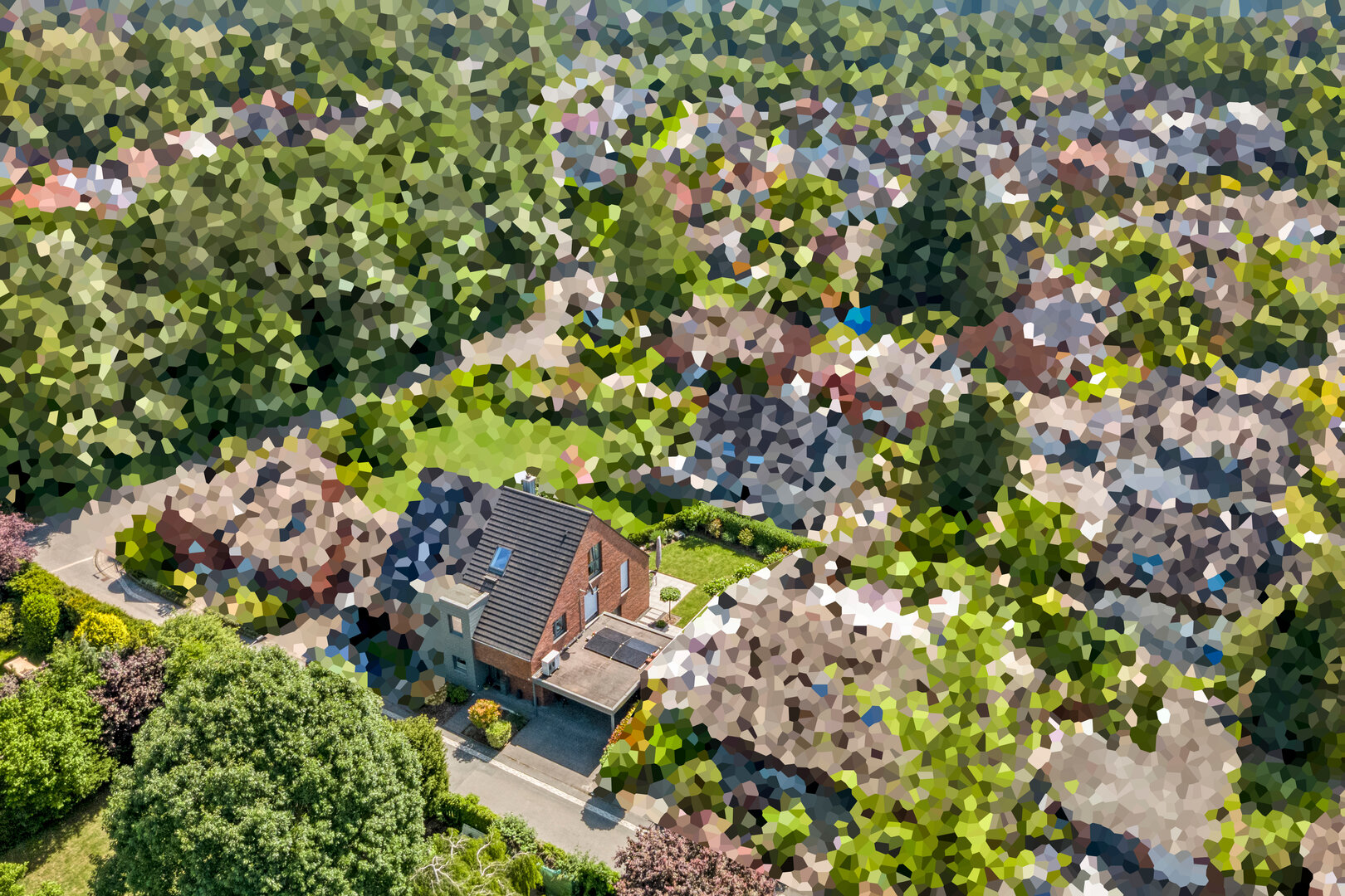 Luxus-Doppelhaushälfte Münster-Angelmodde – Gartenansicht mit Terrasse
