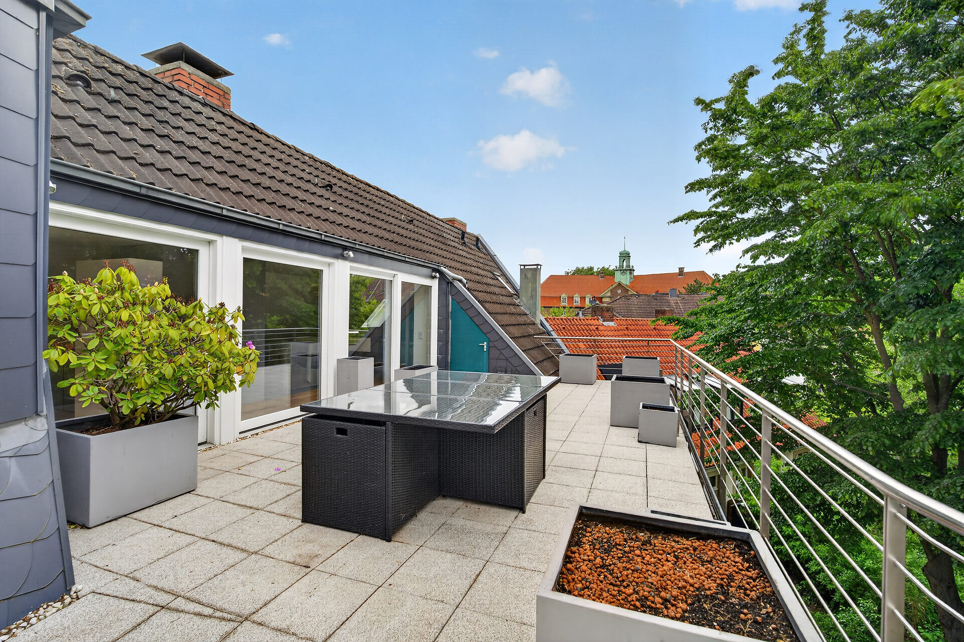 Maisonette-Wohnung Münster Martiniviertel – Dachterrasse mit Blick über die Dächer der Altstadt