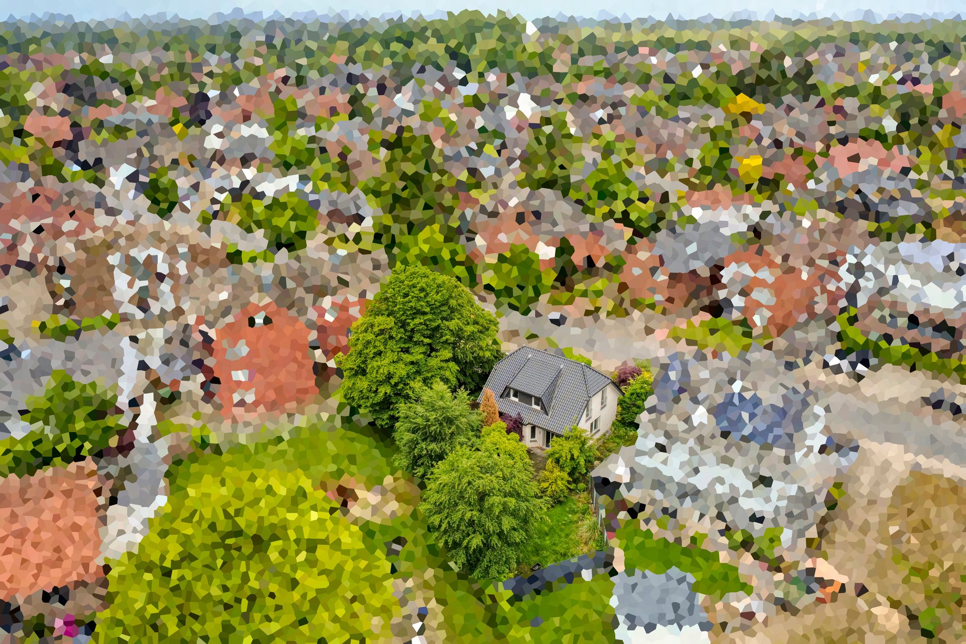 Einfamilienhaus Neuenkirchen – Luftaufnahme der grünen, familienfreundlichen Wohnlage