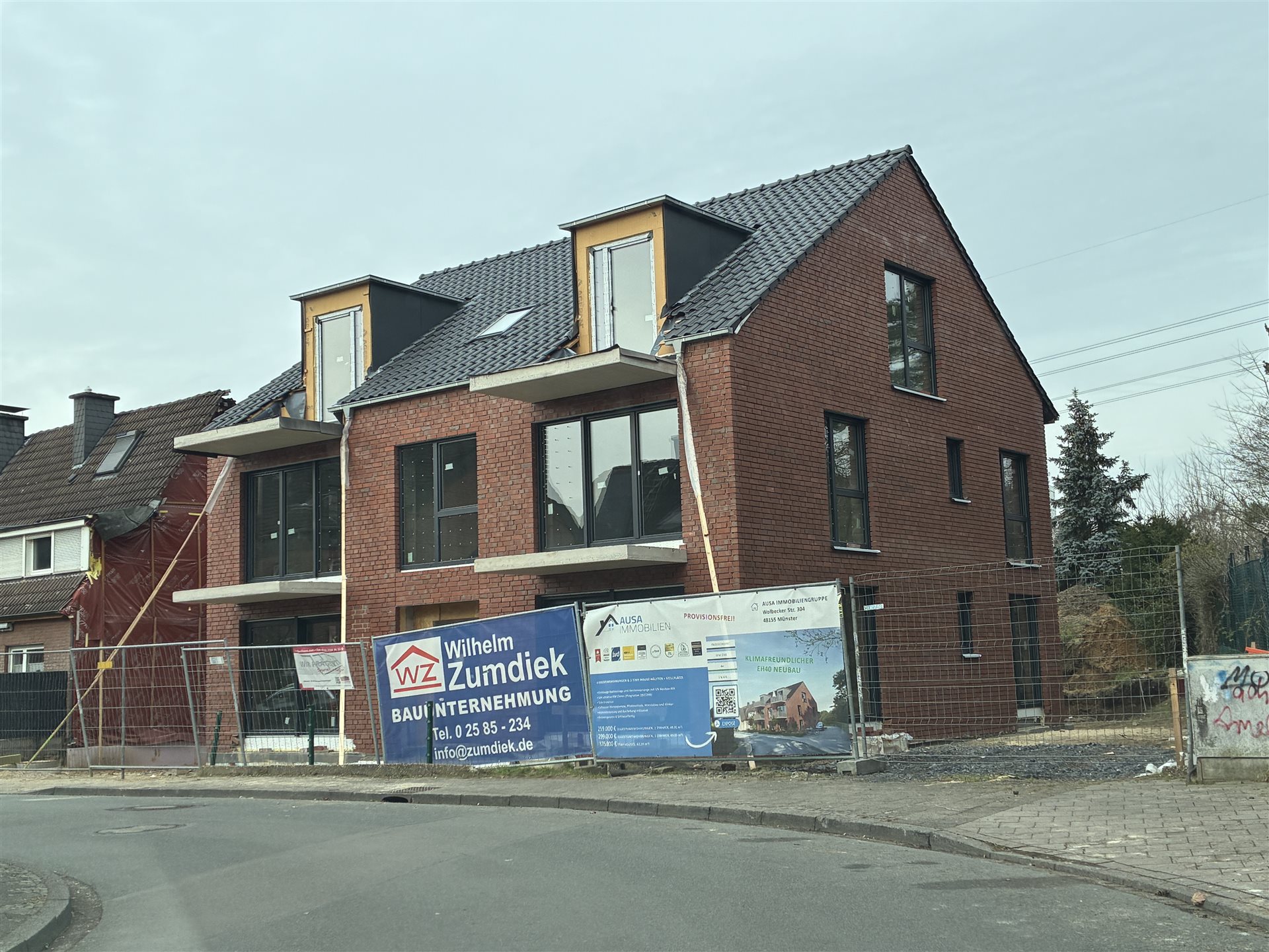 Neubauwohnung Münster-Vennheide – Außenansicht Neubau