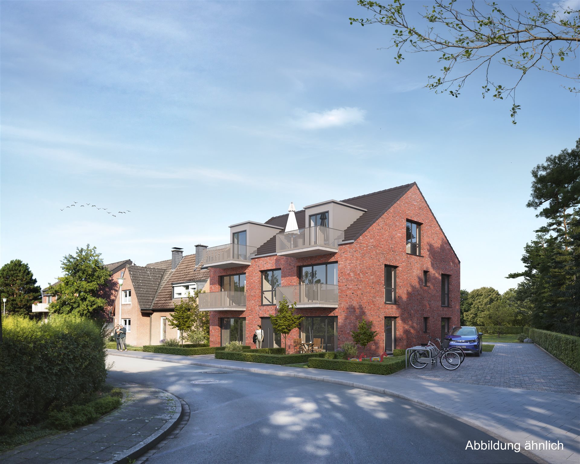 Neubauwohnung Münster-Vennheide – Visualisierung Außenansicht