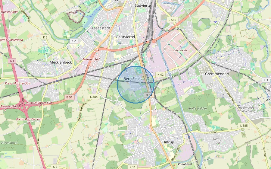 Lage Münster-Vennheide